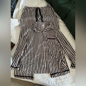 Victoria's Secret Black and White Striped Pajama Set
